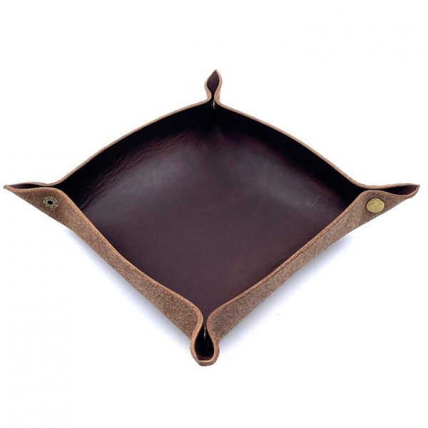 Leather catchall tray